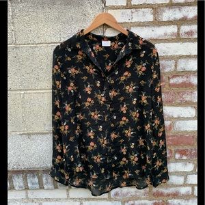 Sheer Button-Down Blouse